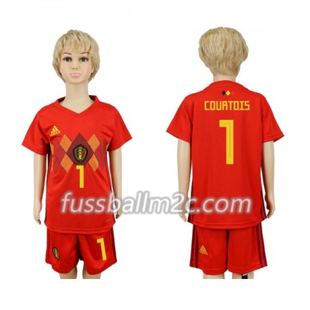 Fußballtrikots Belgien Courtois 1 Kinder Heim Trikotsatz WM 2018